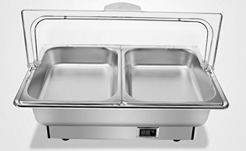 2 pan buffet warmer Electric Bain-Marie Buffet Countertop Food Warmer Steam Table Casters