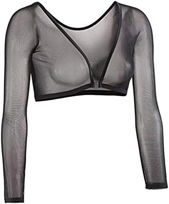 Women's Seamless Arm Shaper Slim Upper Sleeves Top Body Shaper Compression Vest Mesh Long Sleeves Bottoms