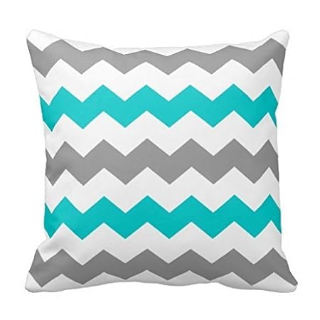 Turquoise And Grey Chevron Throw Pillow Cover 18x18 Inches Amazon