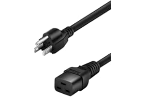 Toptekits NEMA 5-15P to C19,USA 3Pin to C19 Power Extension Cord,14AWG,15A, 125V,UL Listed,UPS Supply Power Cord (5-15P to C19, 6ft/1.8m)