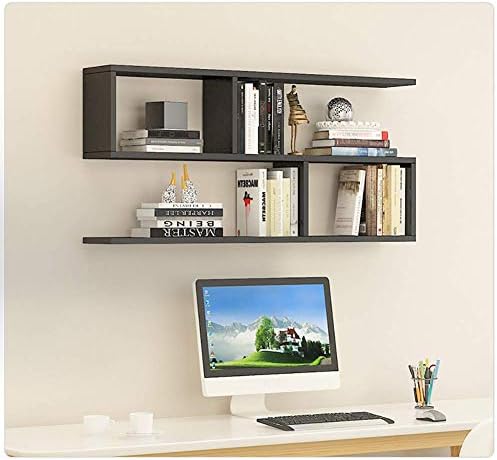壁の本棚フローティング S形の壁の棚本棚壁掛けワインラックディスプレイホルダーボトルテレビ寝室ウォールナット80 信頼 Cm をぶら下げ 31インチ