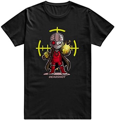 AmyArt Men's Deadshot Gun Target Suicide Squad Tee 8
