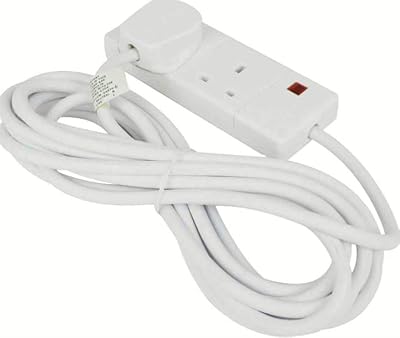 Mr. Gadget's Solutions 13A 2 Gang 6M UK Plug Extension Lead White Power Socket