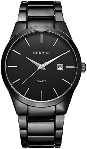 VOGUELADY Mens Watches Analog Quartz Stainless Steel Strap Watch Black 8106