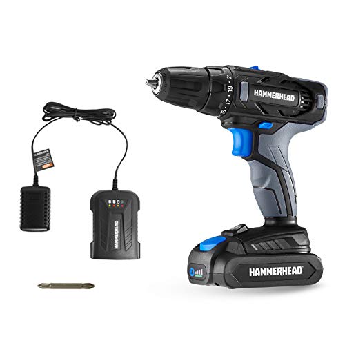 Hammerhead 20V 2Speed Cordless Drill Driver Kit with 1.5Ah Battery and