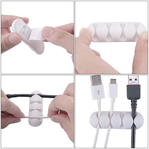 BQTQ 40 Pieces Cable Clips White Cable Holder Self Adhesive Cable