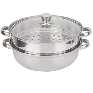 2-laags stoom,RVS kookgerei 27cm/11in 2-laags stoomboot pot dubbele ketel soep stoompot