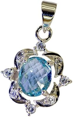 Riyo Gems Women's Topaz Stirling Silver Jewelry Pendant Earring L 1In Blue