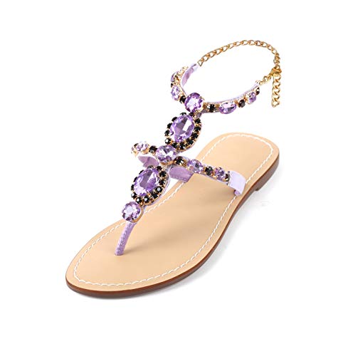 purple flip flops with rhinestones