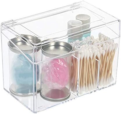 Onegirl Cotton Pads Storage Box Makeup Storing Case Holder Box Cotton-Pad Dispenser Transparent Storage Case Cosmetic Facial Puff Facial Organizers 16×10×12cm (AS show)