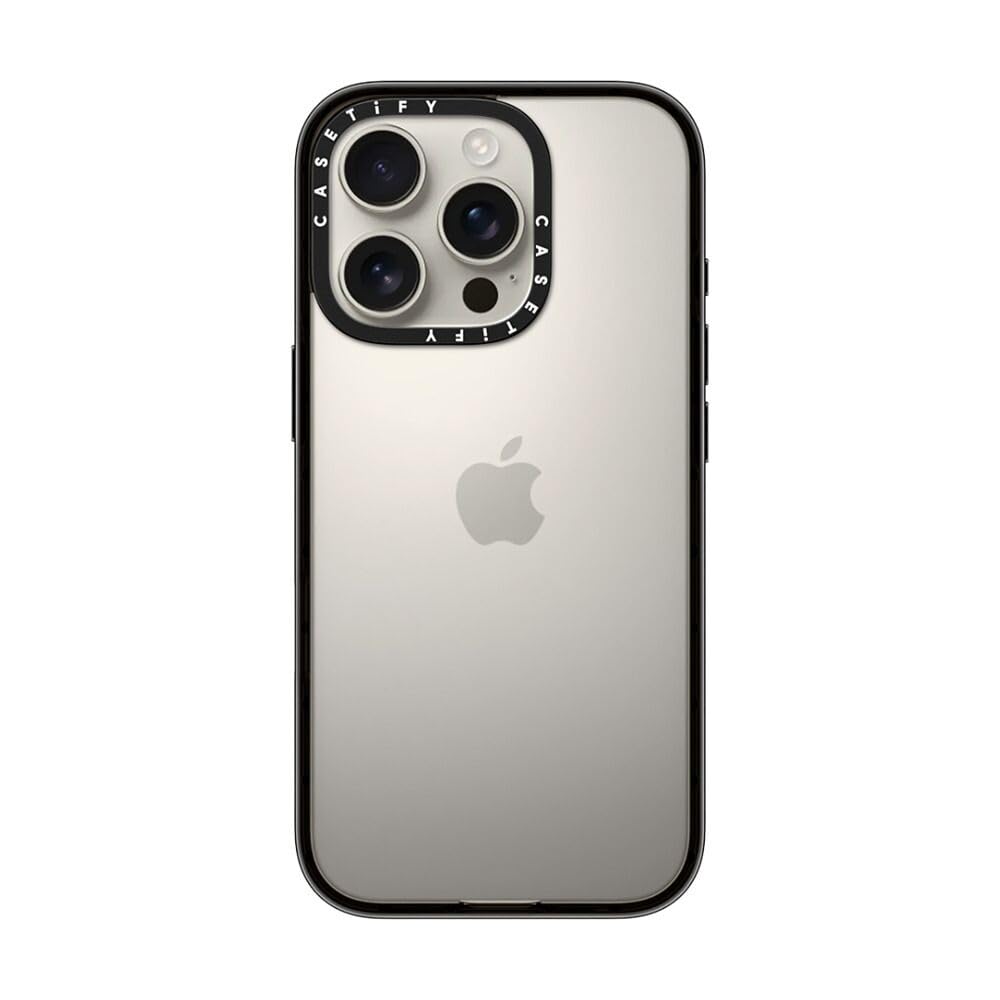 CASETiFY Compact Case for iPhone 16 Pro [Lightweight / 4 ft. 2X Military Grade Drop Protection/Slim] - Clear Black