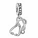 HQCROW 925 Sterling Silver Nurse Stethoscope Vintage Dangle Charms Bead for European Charm Bracelet