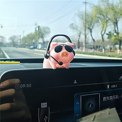 Photo 1 of **MISSING GLASSES*** YGMONER LULU the Car Monitor Pig Decor - Cute Lucky Piggy Dashboard Companion for Car & Desktop Decorations (Pilot Piggy)