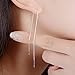 Aifeer A Pair 925 Sterling Silver Tassel Threader Drop Earrings Long Chain Ear Line