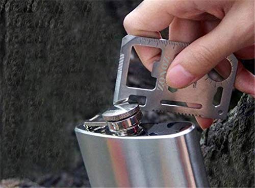 Zonoz Z-Tool - 11 in 1 Function Stainless Steel Multi Tool - Multi-Function Outdoor Hunting Survival Tool Card Camping Pocket Military Credit Card Knife (Silver)