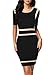 Miusol Women's Scoop Neck Optical Illusion Busniess Bodycon Dress, Black, Medium