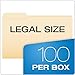 Pendaflex Manila Legal Size File Folders - 1/3-Cut Tabs in Left, Center, Right Positions for Easy Labeling - Manila Folders Ideal for Office, Home Office & Filing Cabinets, 100 Folders (Pack of 1)