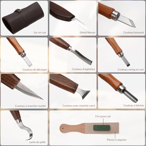 Wood Scissors, 15 in 1 Wood Carving Tools, Wood Tools with 5 Wood Carving Knife, Professional/Junior Wood Scissors Tool DIY Kit with Anti-Cut Gloves