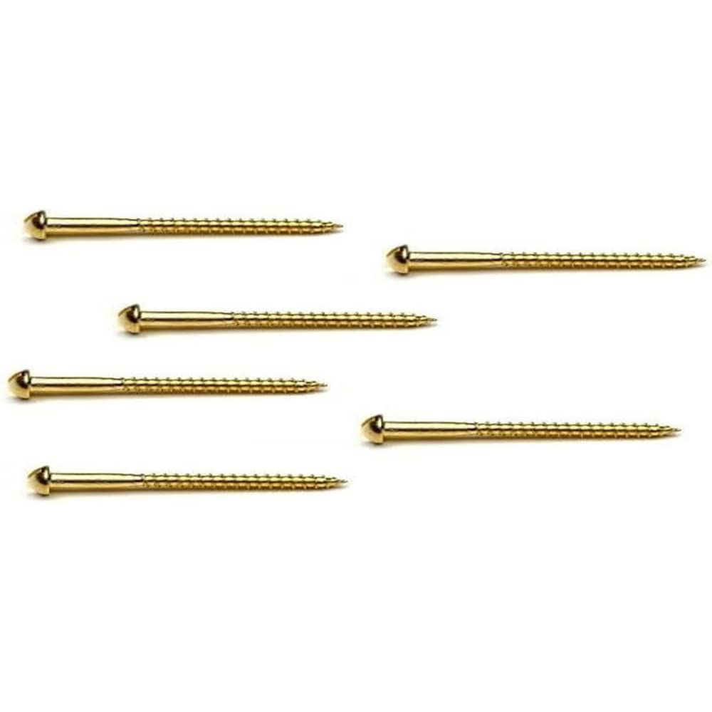 Merriway BH03784 (7 Pcs) Solid Brass Slotted Roundhead Screw, 8 x 1 inch - Pack of 7 Pieces