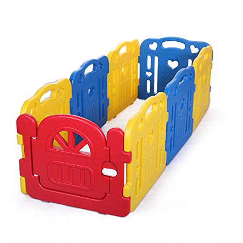 JAXPETY Baby Playpen Kids Playpen, Baby Play Yards Fence 8 Panel