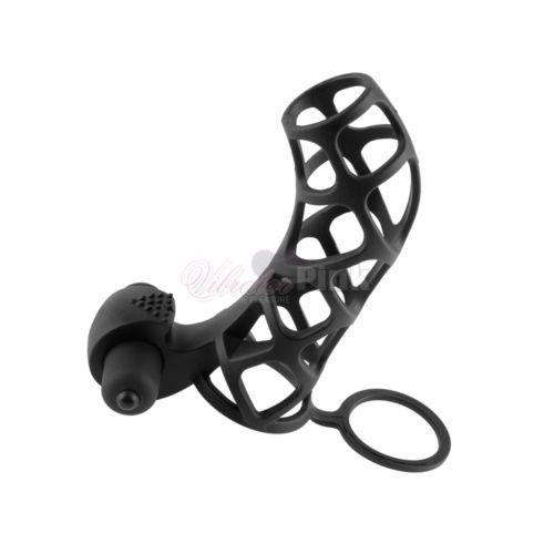 Silicone Extreme Power Vibrating Cock Ring & Cage Bullet Vibe