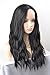 MeriCino Natural Wavy Black Wigs Synthetic Long Middle Parted Curly Wig for Women