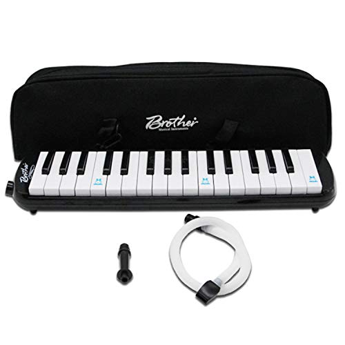 Melodica,Melodica Instrument,32-Key Melodica Melodion Musical Instrument with Mouthpieces Pipe Oxford Cloth Bag for Beginners Students Children Kids Adults Black