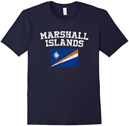 Mens Marshallese Flag Shirt - Vintage Marshall Islands T-Shirt XL Navy