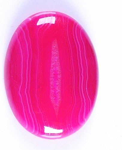 40x30mm Oval Cabochon CAB Flatback Semi-precious Gemstone Ring Face (Rose Stripe Agate) by Cabochon