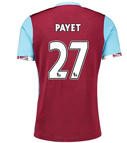 2016 2017 West Ham United FC 27 Dimitri Payet Home Football Soccer Jersey In Red For New Season 