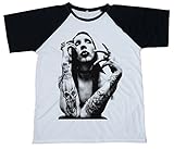 Me Unisex Marilyn Manson White T-shirt with Black Sleeves