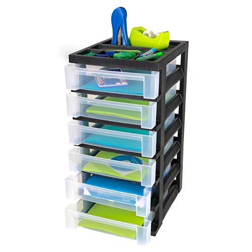 Office Depot Medium Plastic Storage Cart 6 Drawers 26 7 16in H X