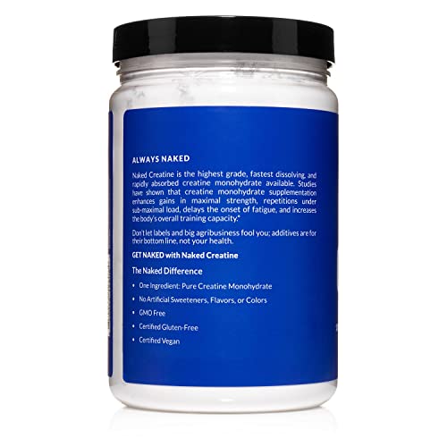 Pure Creatine Monohydrate 100 Servings 500 Grams, 1.1lb Bulk, Vegan