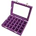 VANCORE Velvet Glass Jewelry Ring Display Organizer Box Tray Holder Earrings Storage Case for Women