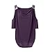 Casual Short Sleeve Shirt,FUNIC Plus Size Women Loose Summer Blouse Tops Shirt Tops (XX-Large, Purple)