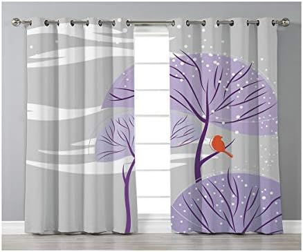 Goods247 Blackout Curtains,Grommets Panels Printed Curtains Living Room (Set of 2 Panels,55 95 Inch Length),Winter
