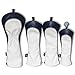 Craftsman Golf Three-piece Design White Blue Red Pu Leather Diagonal Stripes Driver/Fairway Wood/Hybrid Headcover #1 #3 #5 H For All Brands Callaway Big Bertha Cobra Nike TaylorMade Ping Mizuno Titleist