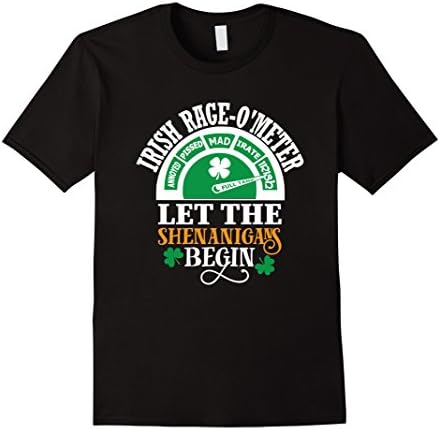 Mens St Patricks Day Shirt For Men Funny Irish Rage-O-Meter S-3XL