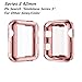 Apple Watch 3 Case, Smilelane iwatch Screen Protector Soft Flexible TPU All-Around Protective Case High Defination Clear Ultra-Thin Cover for Apple Watch Series 3 42mm (1 Rose-Pink + 1 Transparent)