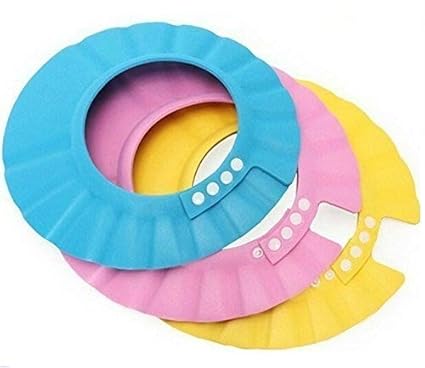 MOHAK Baby Shower Adjustable Safe Soft Bathing Cap(Multicolor)