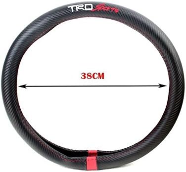 Gosweet TRD Sports Car Steering Wheel Cover Carbon Fiber Decoration 38CM Tundra Tacoma 4 Runner Corolla Camry JDM
