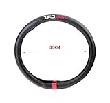 Gosweet TRD SPORTS Car Steering Wheel Cover Carbon Fiber Decoration 38CM For Toyota Tundra Tacoma 4 Runner Corolla Camry JDM