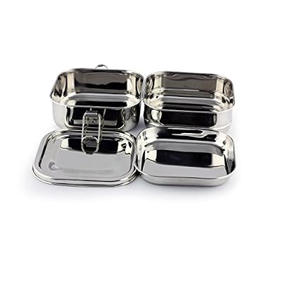 304 Stainless Steel Square Bento Lunch Box – 25oz Plastic-Free Container With Silicone Lid, Dishwasher Safe - View #3