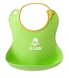 Lil' Jumbl Baby Bib with Rounded Catch Guard - Perfect Mommy's Mealtime Helper - Green