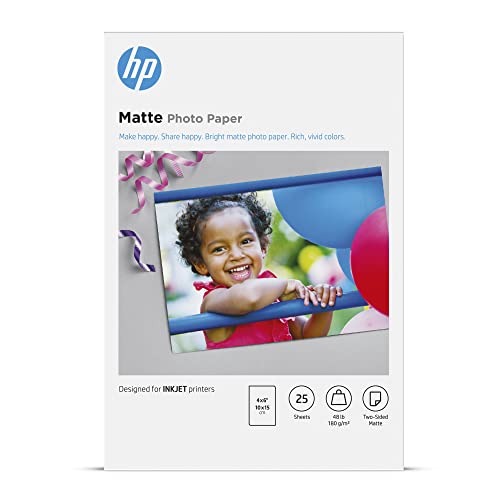 HP Matte Photo Paper, 4x6 in, 25 sheets (6QH46A) Pricepulse