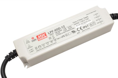 MEAN WELL LPF-60D-12 60 W Single Output 5A 12 Vdc Output Max Dimmable Switching Power Supply - 1 item(s)
