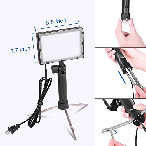 EMART 60 LED Continuous Portable Photography Lighting Kit for Table Top Photo Video Studio Light Lamp with Color Filters - 2 Packs