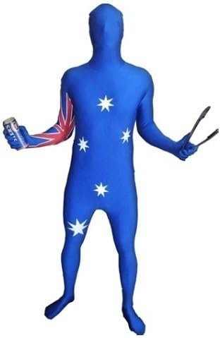 Genuine Morphsuit Lycra Bodysuit Morph Suit Flag Design Australia Medium