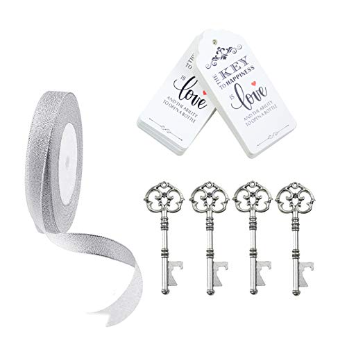 image for Makhry 52pcs Vintage Skeleton Key Bottle Opener Party Favor Wedding Fa