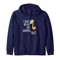 I Just Really Like Giraffes, OK? Cute Giraffe Drawing Zip Hoodie